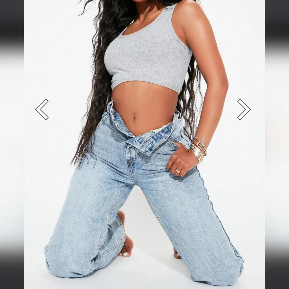 Fashion Nova Tall Crossover Straight Leg Jeans size 9 / 30x35 - Picture 9 of 16